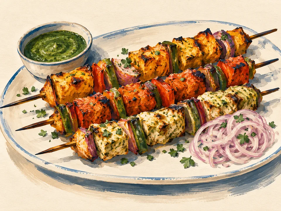 Original concept illustration, not a photograph of this restaurant or a verified dish.