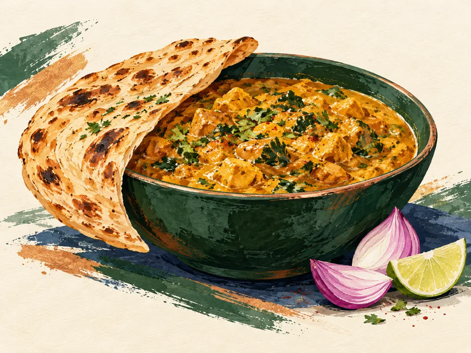 Original concept illustration, not a photograph of this restaurant or a verified dish.